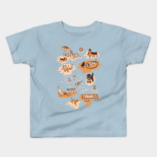 Dogs on a Beach Holiday Kids T-Shirt